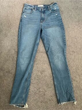 Abercrombie & Fitch Curve Love Light Blue High-Rise Skinny Jeans